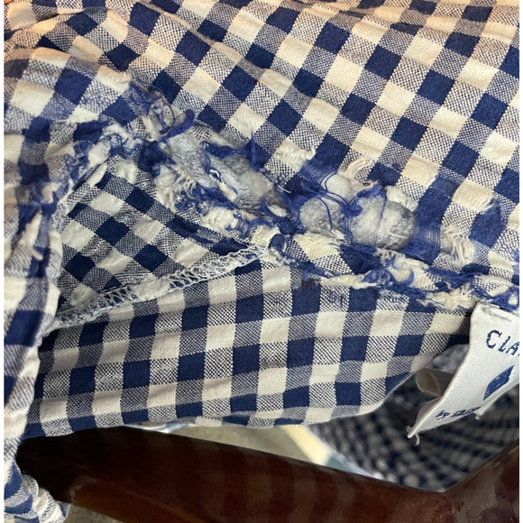 Women's Small Eileen West Blue Gingham Cotton Tie Front Robe Lounge - Picture 7 of 8